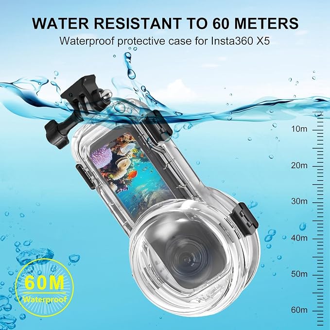 PULUZ Invisible Dive Case for Insta360 X5, Waterproof Case Diving Housing Cover - Image 3