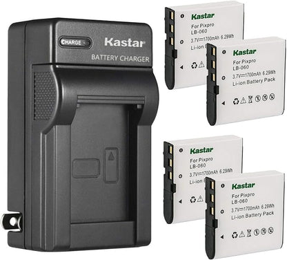 Kastar 4-Pack Battery and AC Wall Charger Replacement by Kastar