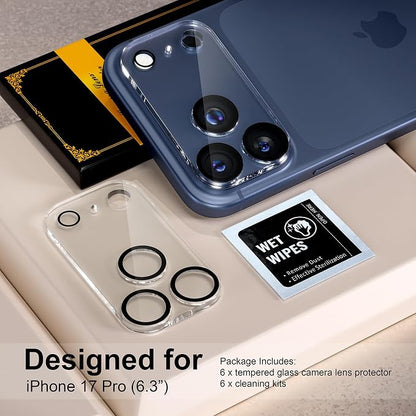 for 6 Pack iPhone 17 Pro Camera Lens Protector 9H Tempered Glass Camera Screen - Image 2