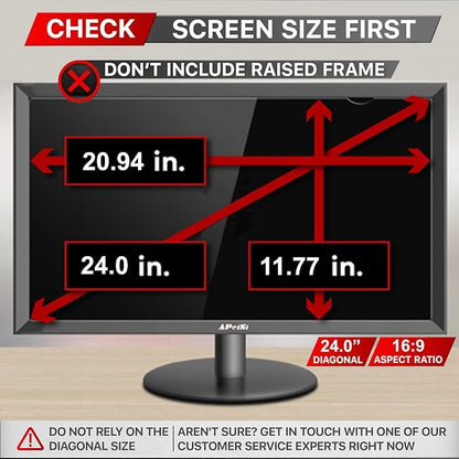 24 Inch Privacy Screen Filter for Widescreen 16:9 Monitor | Privacy Shield | - Image 2