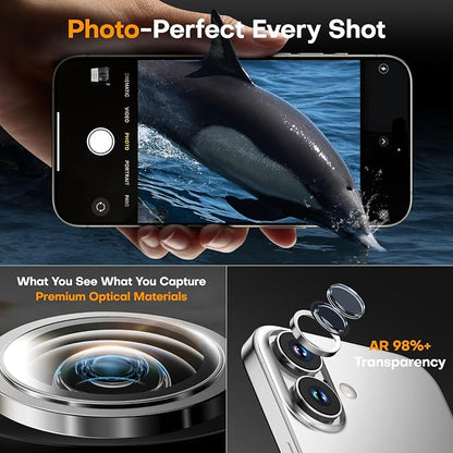 Camera Lens Protector for iPhone 17/16/16 Plus, Tempered Glass Metal Individual - Image 5