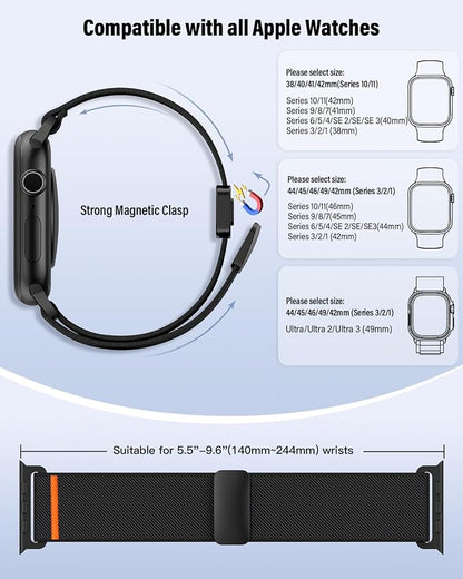 Stretchy Band Compatible with Apple Watch Bands 38mm 40mm 41mm 42mm Men Women - Image 5