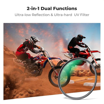 K&F CONCEPT 72mm Shockproof & Ultra Low Reflectivity MCUV Lens Protection Filter - Image 2