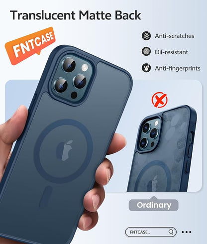 FNTCASE for iPhone 12 Pro Max Case: Translucent Matte Magnetic Phone Cover - Image 6