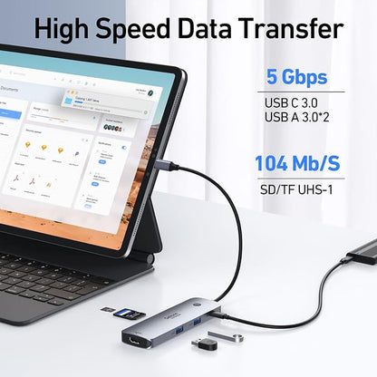 Selore USB C Docking Station Dual HDMI Monitor, USB C to Dual HDMI Adapter - Image 6