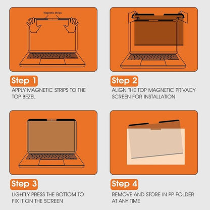 Magnetic Laptop Privacy Screen 14 Inch 16:10 Display- Removable Anti-Glare Blue - Image 7