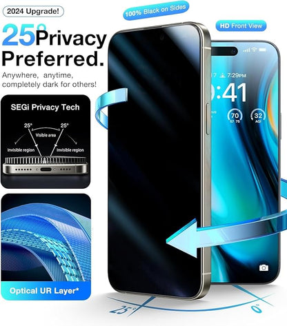 UltraGlass Ultra 9H+ Glass for iPhone 14 Pro Privacy Screen Protector Glass - Image 4