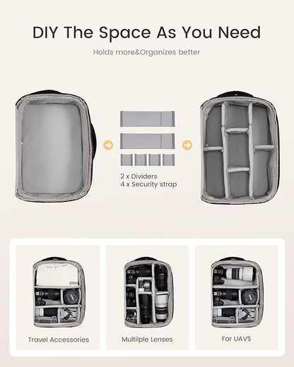LOVEVOOK Camera Bag Backpack for Photographers, Professional DSLR, SLR & - Image 3
