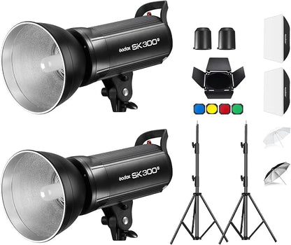 Godox 2X SK300II Studio Flash Strobe Kit:2.4G 600Ws Speedlite Flash Monolight by GODOX