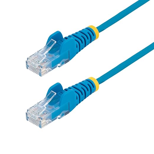 StarTech.com 7ft Blue Slim CAT6 Ethernet Cable, Snagless RJ45, 28AWG Pure Bare by StarTech