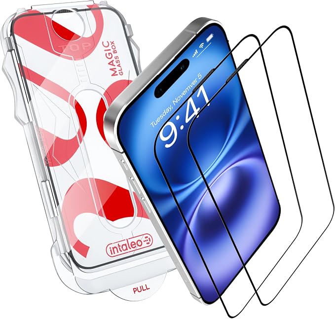 Screen Protector for iPhone 16 – Full Edge-to-Edge Protection Tempered Glass by Intaleo