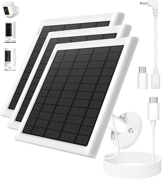 8W Solar Panel for Ring Camera, Spotlight Cam Battery, Includes Barrel Plug to by PUUQII