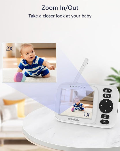 HelloBaby Baby Monitor with Camera and Audio, 3.2'' No WiFi Baby Monitor - Image 6