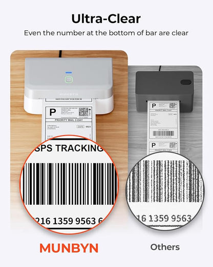 MUNBYN Bluetooth Thermal Label Printer RW403B, Wireless 4x6 Shipping Label - Image 2