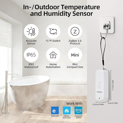 eMylo Zigbee Temperature Humidity Sensor-3 Pack, IP65 Indoor Outdoor - Image 2