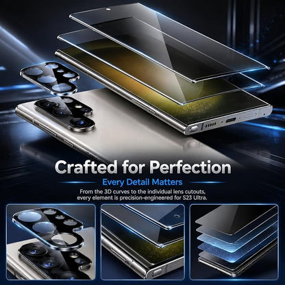 2 Pack for Galaxy S22 Ultra Privacy Screen Protector, 2 Pack Camera Protector - Image 7