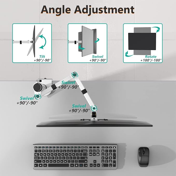 WALI Monitor Arm Mount for Desk, Single Computer Desk Mount, Monitor Bracket - Image 5