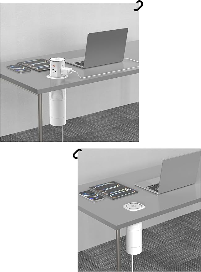 Jgstkcity Pop Up Outlet for Countertop 3.15-inch Desk Wire Hole Insert - Image 3