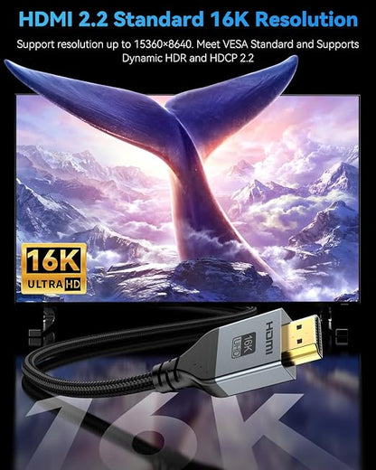 16K 8K HDMI Cable 96Gbps 3.3 FT, Ultra High Speed HDMI 2.2 Cable 16K@60Hz - Image 2