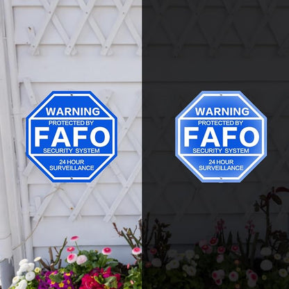 2Pack 10'' x 10'' Protected by FAFO Reflective Funny Security Sign, - Image 5
