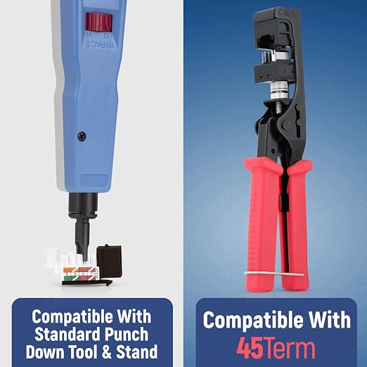 Everest 45° Angled RJ45 Cat6 Keystone Jacks 50-Pack in Brown - Image 5