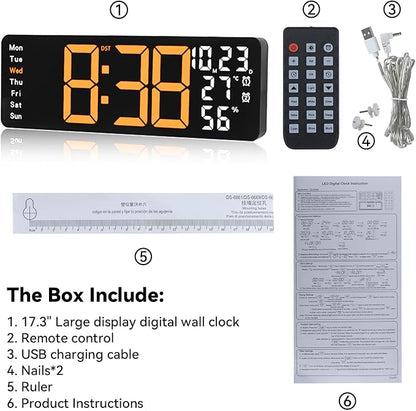 Digital Wall Clock Large Display, 17.3" Digital Clock - Image 7