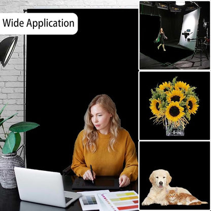 Black Photo Backdrop for Photoshoot, Fabric Background for Product Photography - Image 2