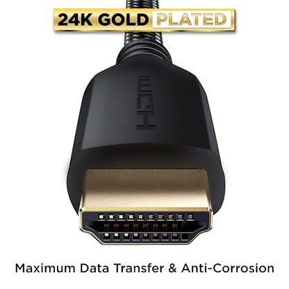 PowerBear 4K HDMI Cable 0.5 ft | High Speed, Braided Nylon & Gold Connectors - Image 6