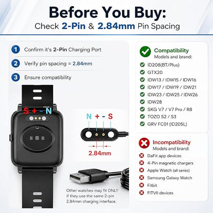 Smartwatch Charger, 2-Pin Magnetic Charging Cable - Image 4