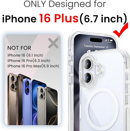 toushion 3 in 1 for iPhone 16 Plus Case Clear Bumper | - Image 2
