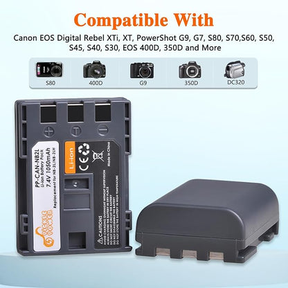 Pickle Power NB-2L NB-2LH Battery 2 Pack and LED Dua Charger - Image 2