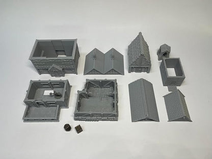 Paintable Tabletop Miniature Little Town Building Terrains Compatible - 18mm - Image 2