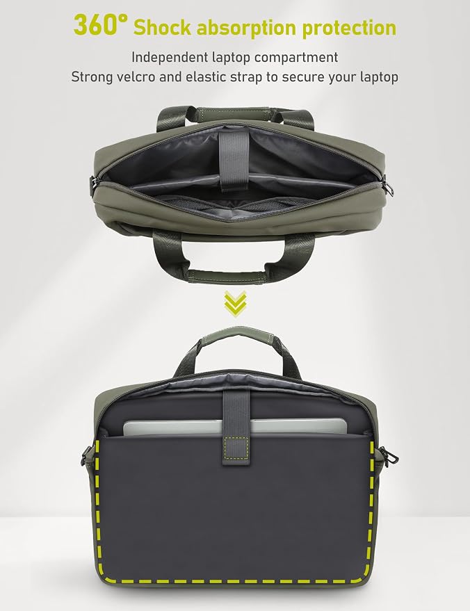 13-14 Inch Laptop Shoulder Bag Business Briefcase Water Resistant Computer - Image 4