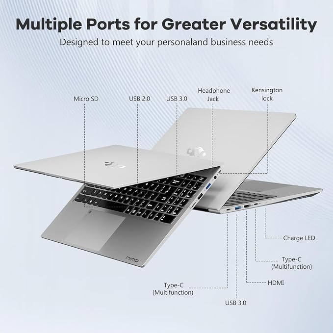 NIMO 15.6" IPS FHD-Gaming-Laptop, AMD Ryzen 5 6600H 6-Cores 660M GPU 32GB DDR5 - Image 6