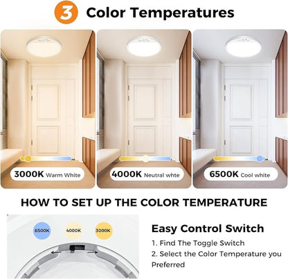 slochi 2Pack Motion Sensor Light Indoor Wired, 8.7 Inch 3000K/4000K/6500K - Image 3