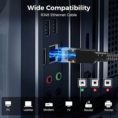 Cat 8 Ethernet Cable 30FT, High-Speed Braided Internet Cable Network Cord - Image 7