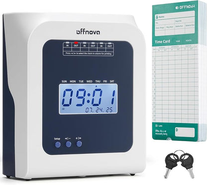 OFFNOVA Thermal Time Clock for Employees Small Business, No Ink Ribbons or by OFFNOVA