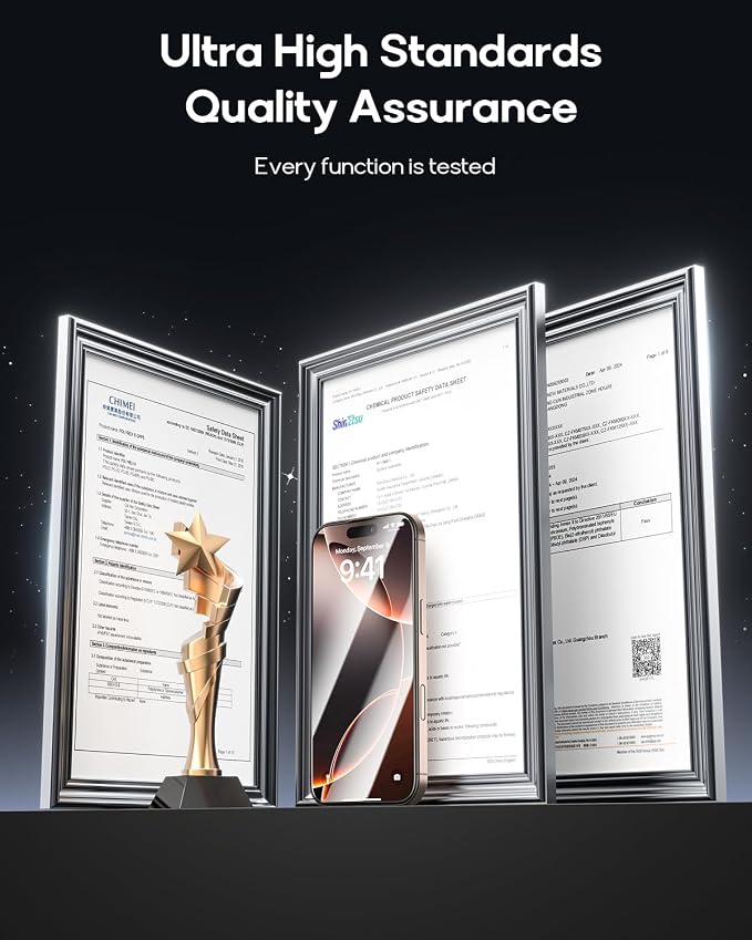 3 Pack for iPhone 14 Pro Tempered Glass Screen Protector, Dust Free CABIN - Image 8