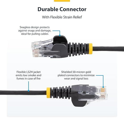 StarTech.com 5ft Gray Slim CAT6 Ethernet Cable, Snagless RJ45, 28AWG Pure Bare - Image 3