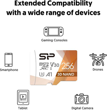 Silicon Power 256GB Micro SD Card U3 SDXC Up to 100MB/s High Speed Memory Card - Image 7
