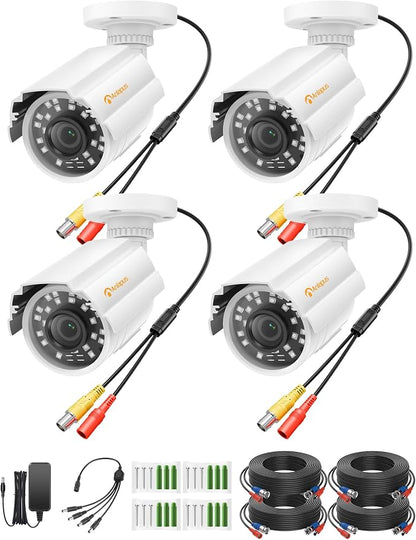 Anlapus 4 Pack 1080P HD Security Cameras, IP66 Weatherproof, 80ft Night Vision by Anlapus