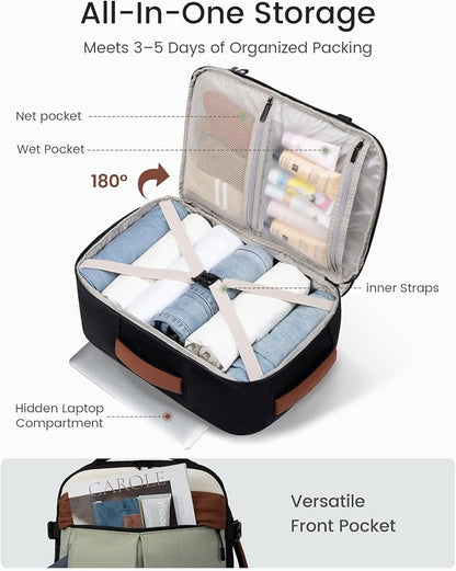 LOVEVOOK 40L Travel Backpack for Women Men, Airline Approved Carry On Luggage - Image 3