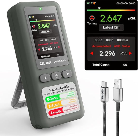 HOUND-1011S Portable Radon Detector, High-Accuracy Sensor by AEGTEST