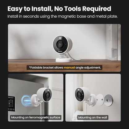 Kiwibit 2K Security Camera Indoor/Outdoor, Magnetic Wired Cameras - Image 2