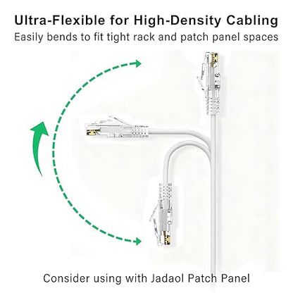 Jadaol UL Listed Patch Cables Cat 6a / Cat 6 0.5 ft 24-Pack, 10Gbps 550MHz Slim - Image 2
