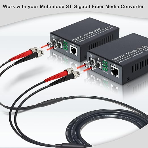 50ft / 15m Outdoor Armored OD-5mm OM1 ST to ST Fiber Cable, ST-ST Fiber Optic - Image 4