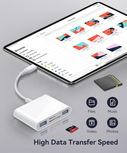 USB C SD Card Reader for Mac/MacBook/iPad/iPhone 15 Pro WNXSLOAD SD Card Adapter - Image 3