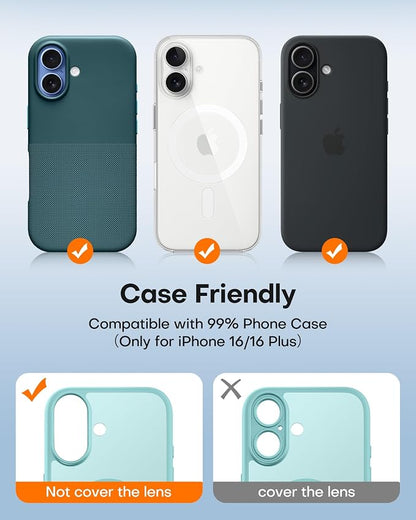 TAURI 2 Pack for iPhone 16/16 Plus Camera Lens Protector, Full Coverage - Image 3