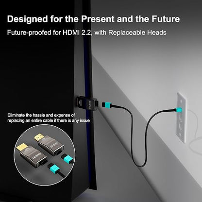 RUIPRO 8K Detachable Full Fiber Optic Armored HDMI 2.1 Cable 3FT, Ultra High - Image 4