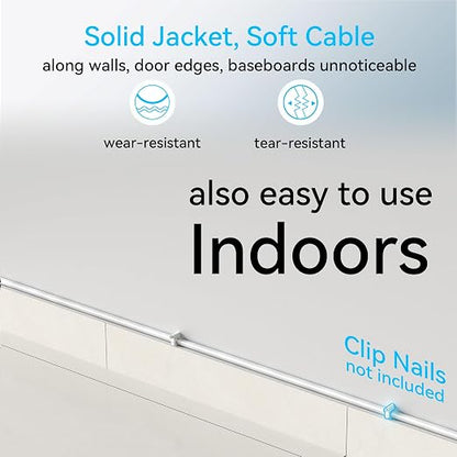 Cat6a Ethernet Cable Slim 60ft Outdoor&Indoor, 28AWG Pure Copper Cat6 Internet - Image 3